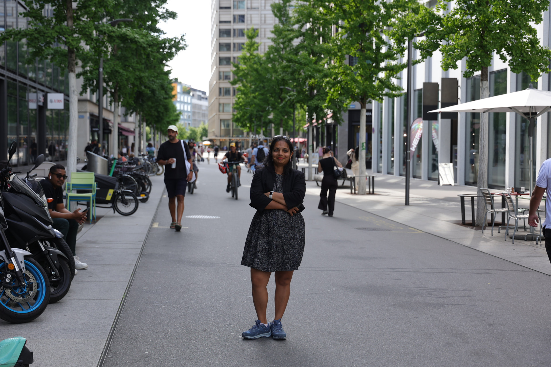 Shaili Pankaj on a street in Zürich